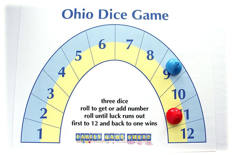 Ohio Dice Gamer board