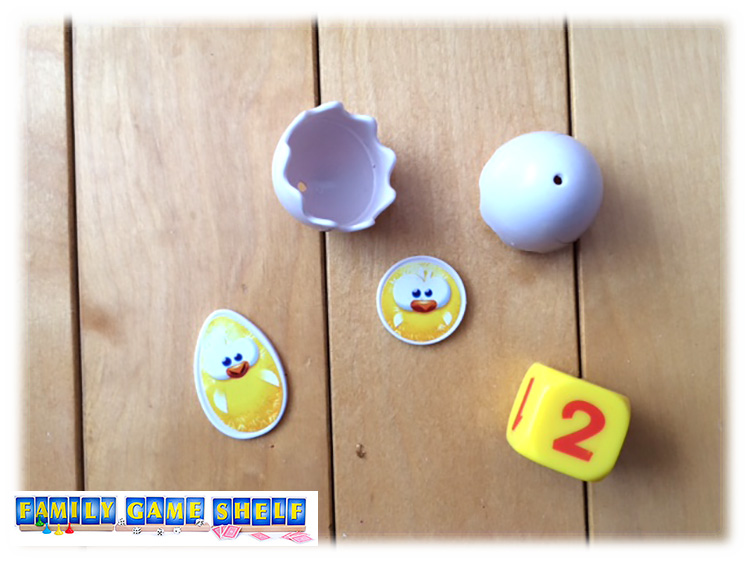 When the egg cracked the token fell chick side up, winning the player a chick 