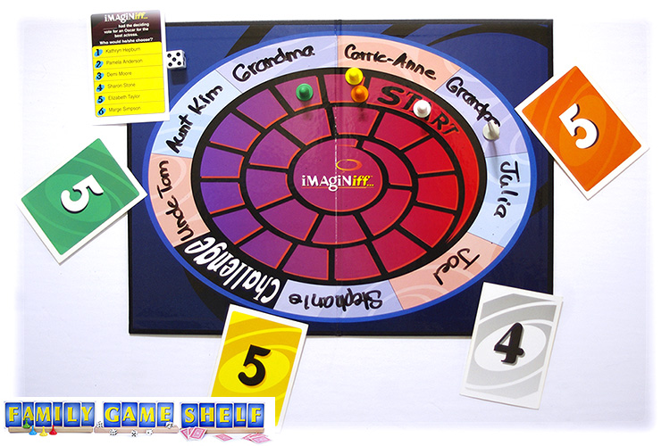 Players try to match their ImaginIff answers to move along the board,