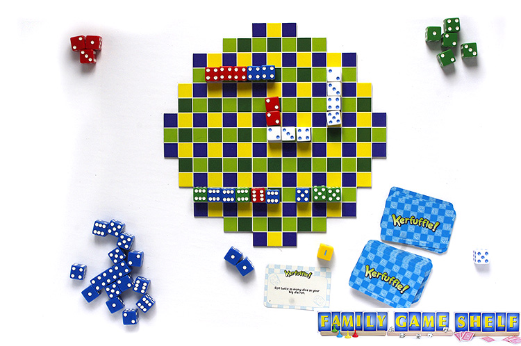 Kerfuffle dice can be arranged in straights or in books--pairs or more of a kind.