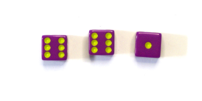 Everest dice can be used in any combination. Dice showing 6, 6 1
