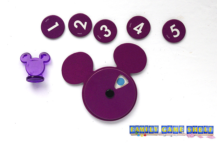 Every Pictopia player has colour coded coins, mover and answer dial
