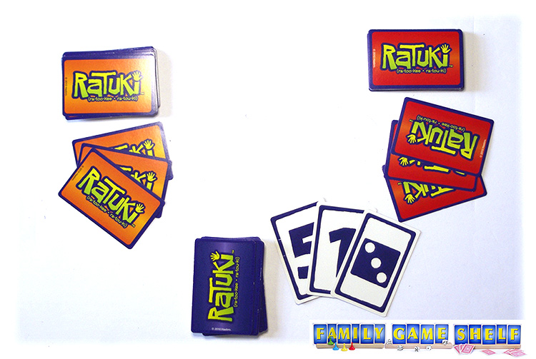 Ratuki players have hands of three card and a draw pile.