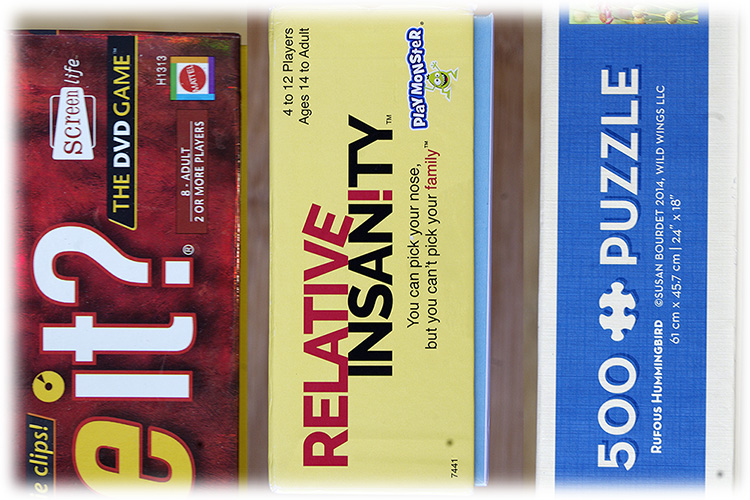 Three game boxes after removing stickers