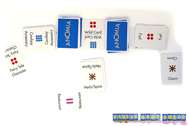 Anomia cards showing matches
