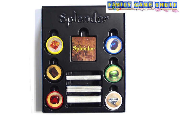 The Splendor box inside showing special compartments for all pieces 