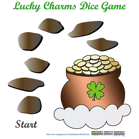 St Patrick's Day Dice game Lucky Charms game board