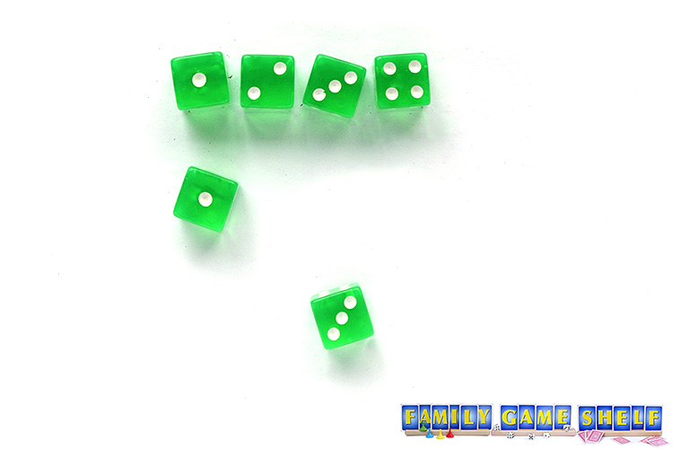 Dice roll of 1, 2,3, 4, 1, 3 in this St Patrick's Day dice game