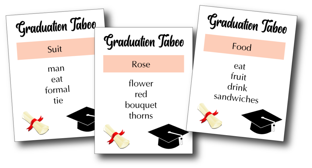 Graduation game Taboo cards