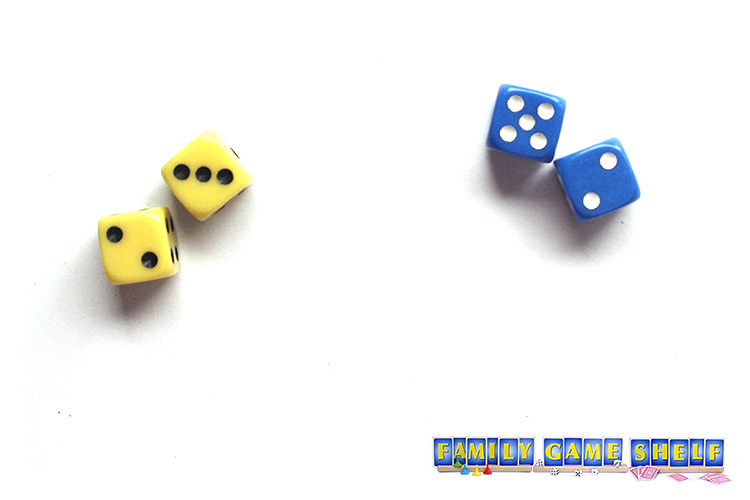 The yellow Tennis Dice player rolls a 2 and 3