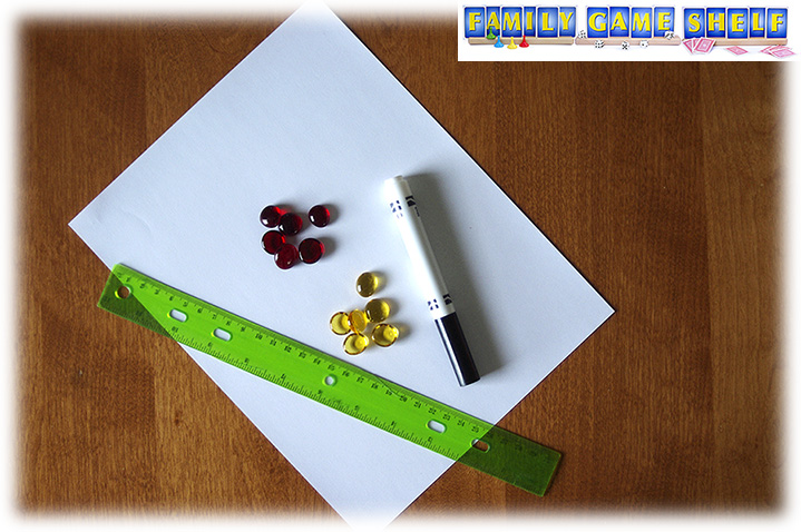 Picture of paper, marker, movers, ruler for Watermelon Chess