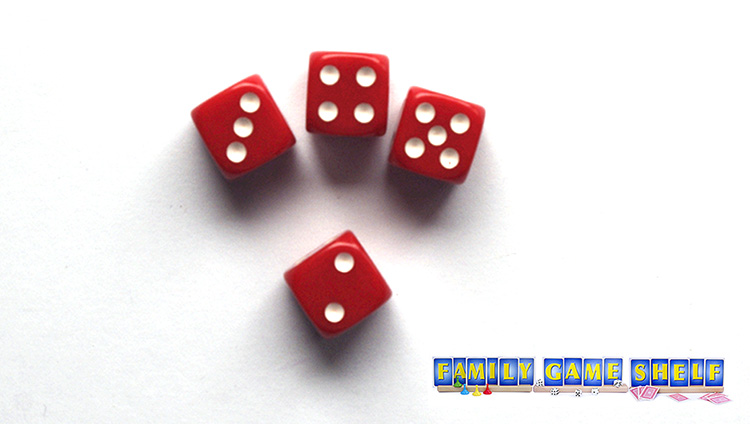 Vampire dice player having four dice with one showing a bite of 2