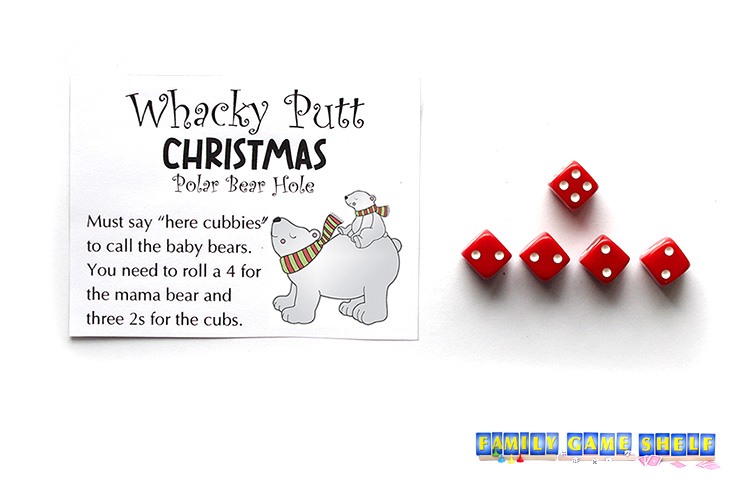 Whacky Putt Christmas polar bear hole card