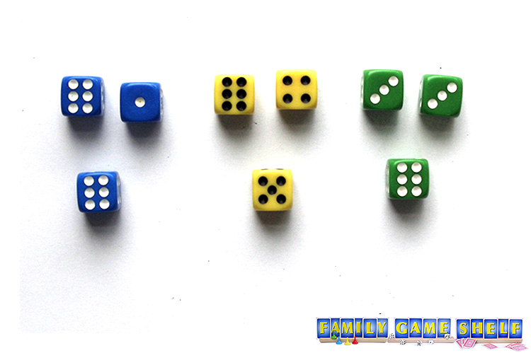 Mexico dice game players with one player having the lowest sum and a dice turned to five