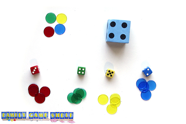 Winter carnival dice game Roll a number players with the green player rolling the same number as the big dice