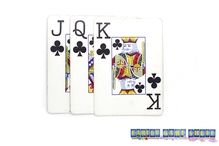Fe Fi Fo Fum cards Jack, Queen King of spades