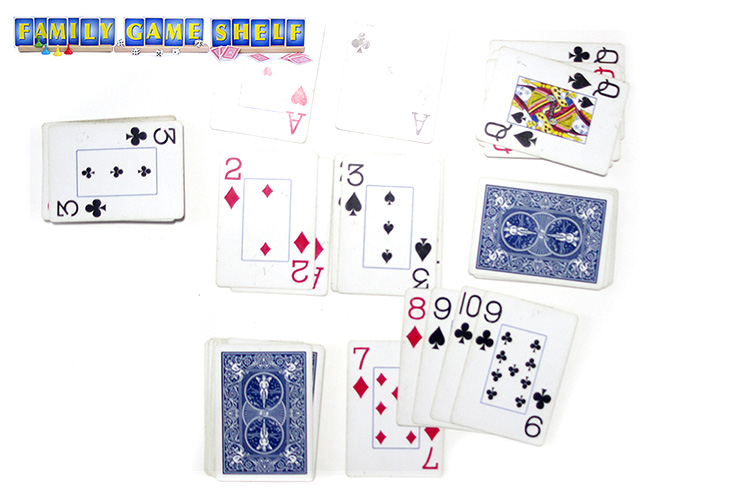 A player having a 8, 9,10, 9 on her pile.