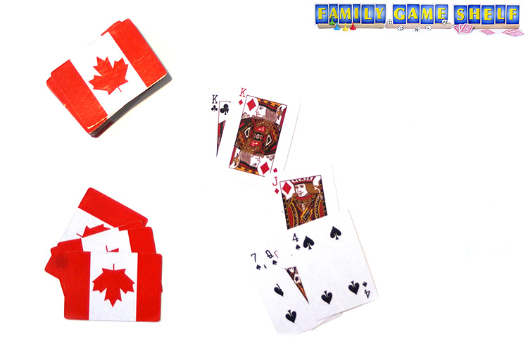 Hockey card game player playing a wild jack on two kings for a goal