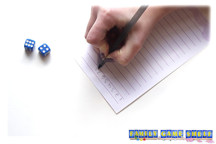 Come on 6 player writing the numbers 1 to 8