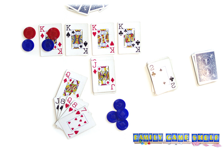 King's Market player playing the queen of the king with chips on it.