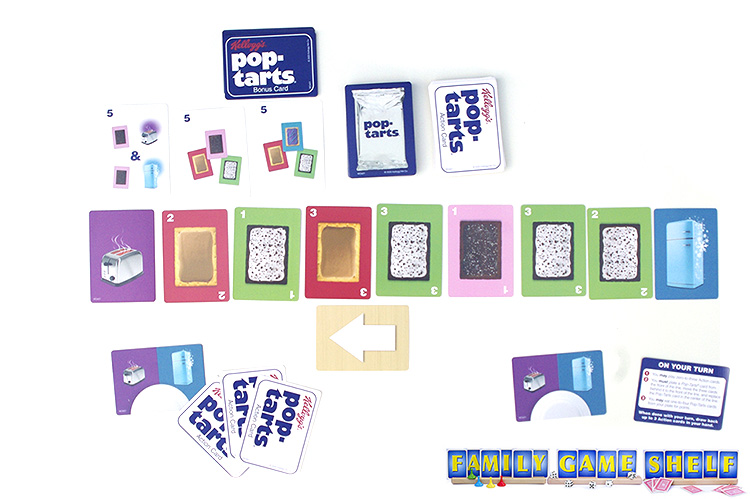 The Pop-tarts card game set up