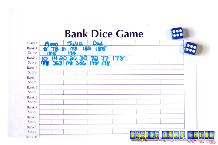 Doubles are rolled and all players banking the number