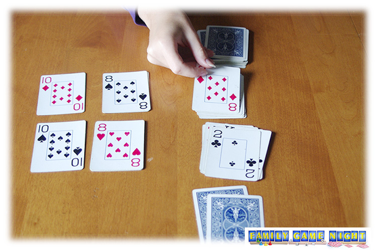 A Snap card game player flipping over a card that matches the Snap pool