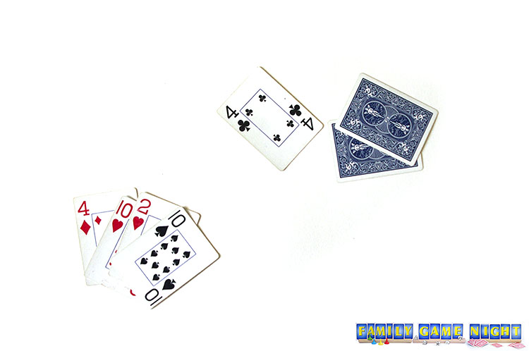 Go To Pack card game player who played a suit the other player can't play, with no deck to draw from