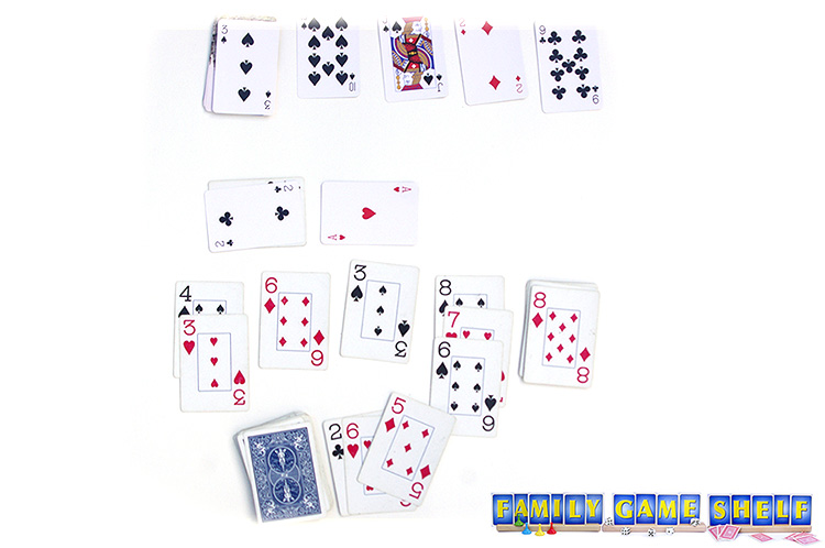 A Peanuts player showing a card that can make a pile move