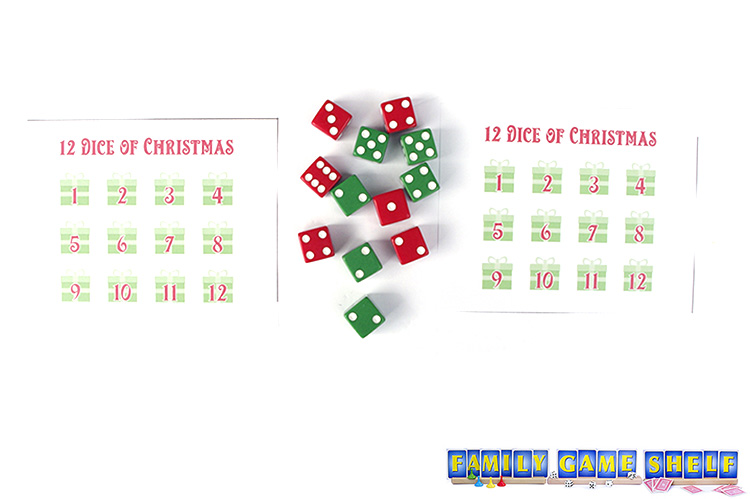 The start of a game of 12 Dice of Christmas