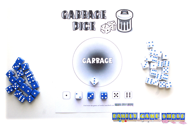 Garbage Dice player putting a dice into the garbage