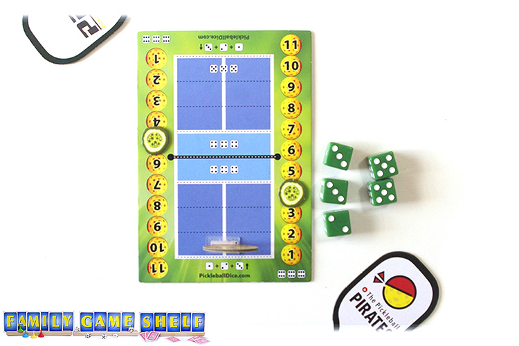 Pickleball Dice player with a roll that send the ball out of the court