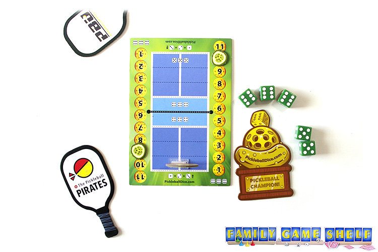 A Pickleball Dice game player with a win and a trophy 