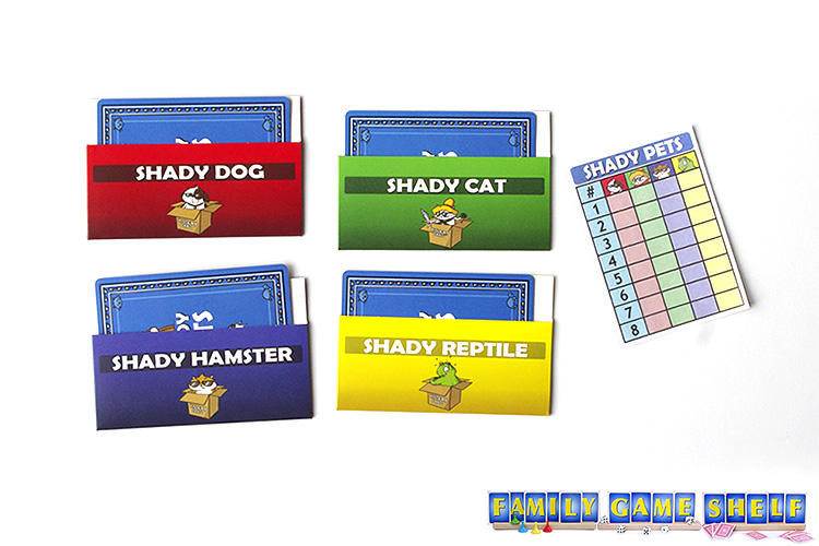 Shady Pets mystery card set up