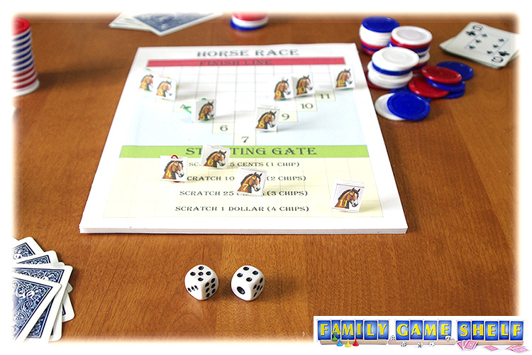 The Horse Racing game board with a roll of 9