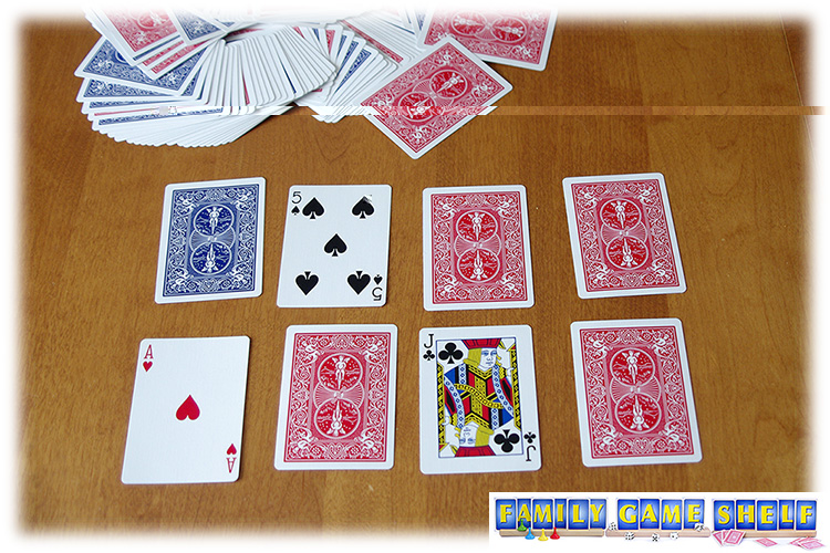 The Ripple card game set up