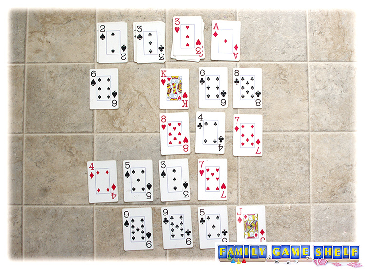 Carpet card game with all playable cards played