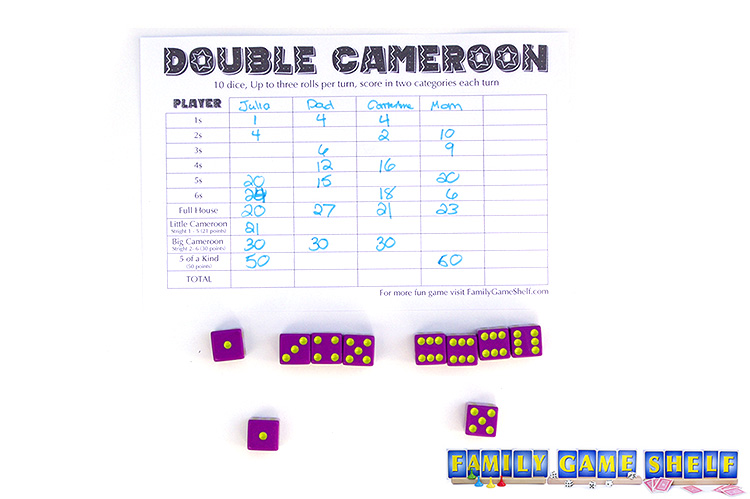 Double Cameroon player with a roll of four 6s and a little Cameroon without the 2