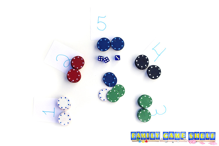 A Help Your Neighbour dice game player with a roll of 3, 4, 4