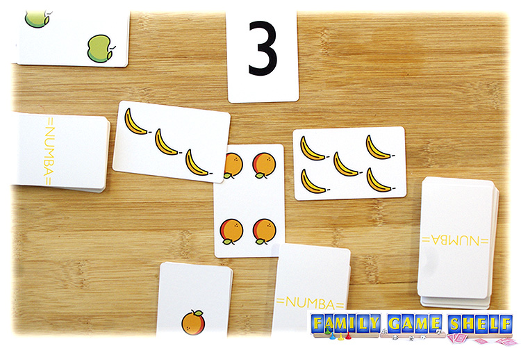 Numba cards showing 3 bananas and 5 bananas