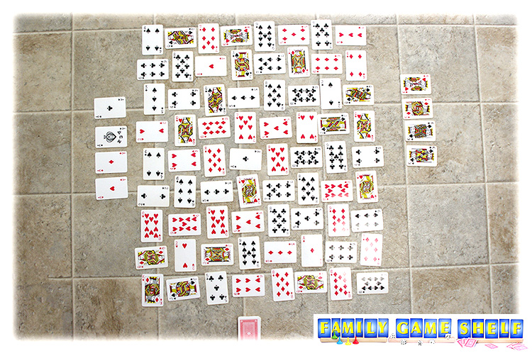 Crazy Quilt card game set up