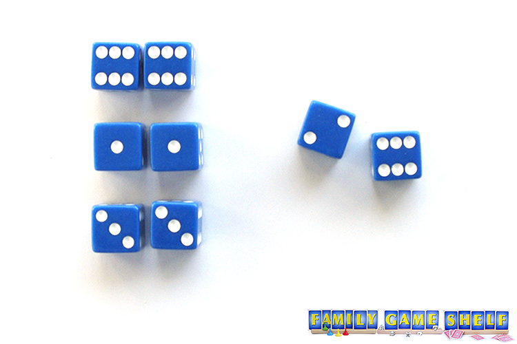 Winter Games dice games Cross Country skiing player with rolls of 6,6 1,1 3,3 and 2,6