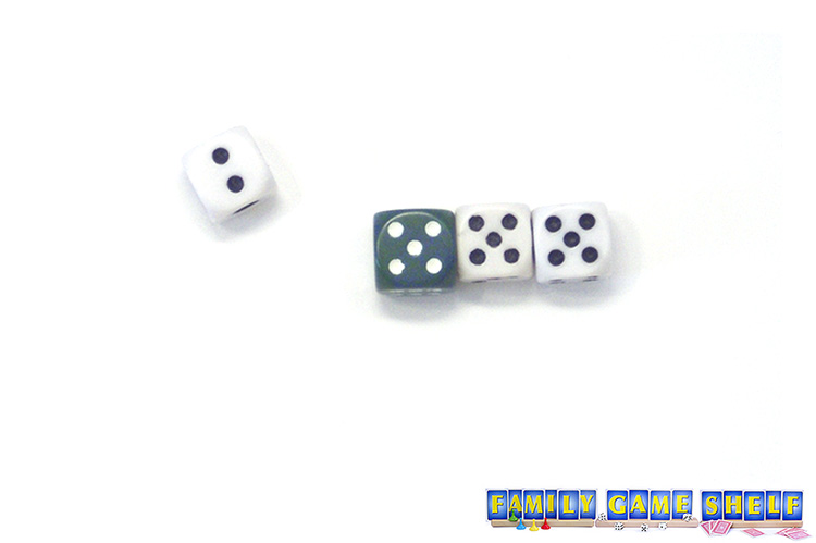 Grumpy Dice game player with a book of 5s using the blue Grumpy dice.