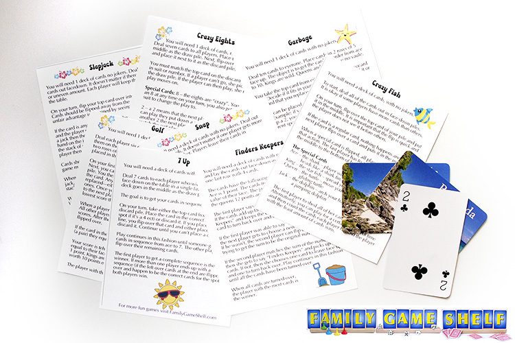 Gifts for Students showing the card game pack with beach cards