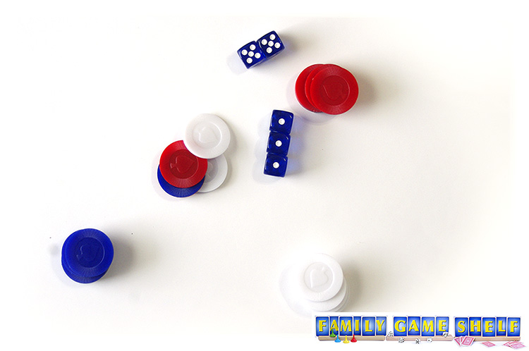 21 Aces dice game player with a roll of three 1s 