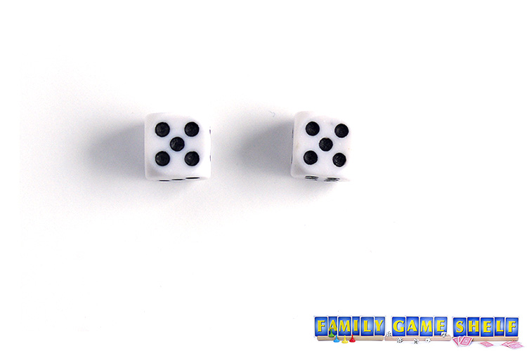 Bowling dice player with a roll of two 5s