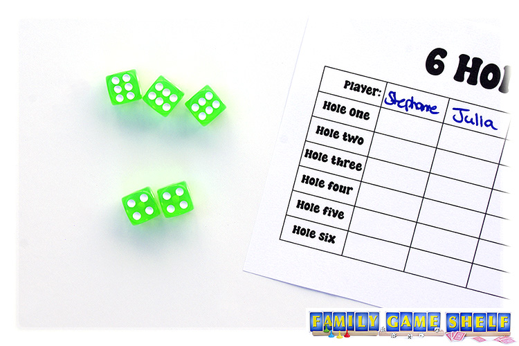 A 6 Hole Golf player with a second roll of 6, 6, 6.