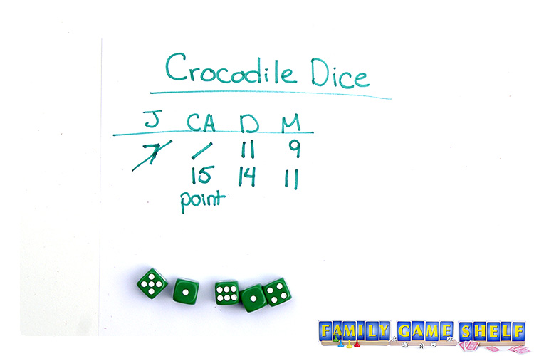 Player with 15 points wins a point with a 15 croc number