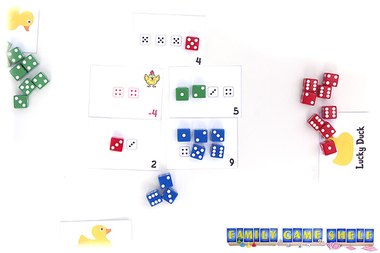 Chicken Pox game with dice on the cards