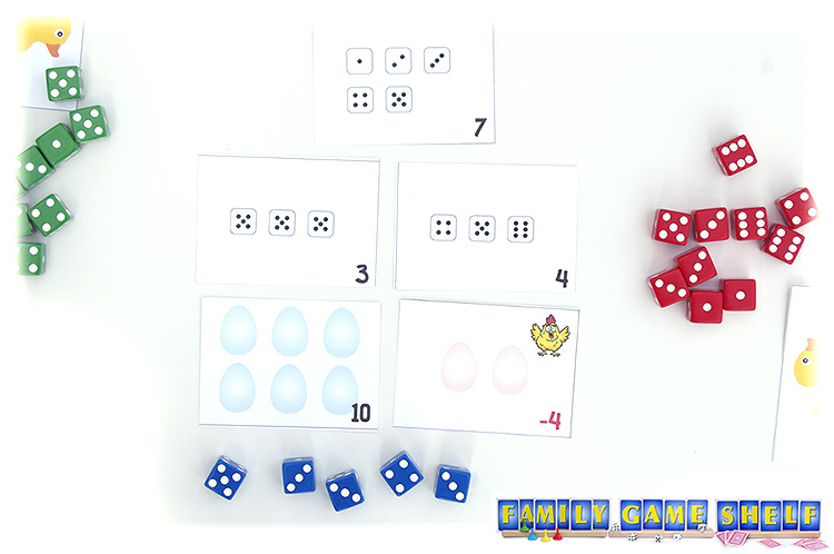 The Chicken Pox cards showing blue and red eggs